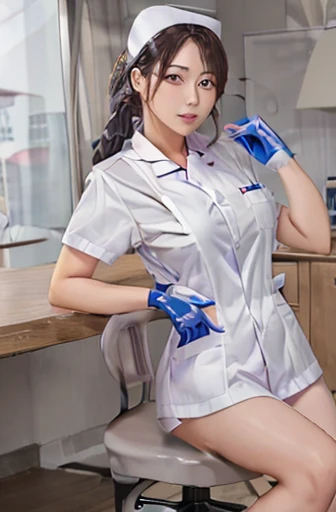 nurse uniform,hospital, latex nurse suit,nurses,busty,elbow gloves,labcoat,silverhair woman,azure eyes , gigantic boobs ,medical instruments,asian nurse,two nurses,speculum,examination room,oversize boobs, ,big ass ,strap on, lay on table ,legs spreaded,giving birth,gyno chair , dentist,Milf,