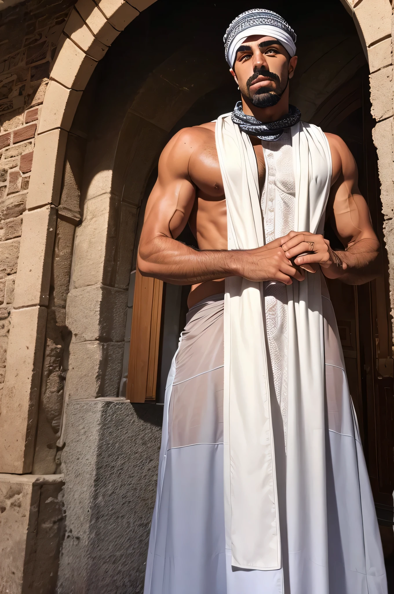 faaris azura, arabic, arab, thobe, keffiyeh, faaris azura, model, turban