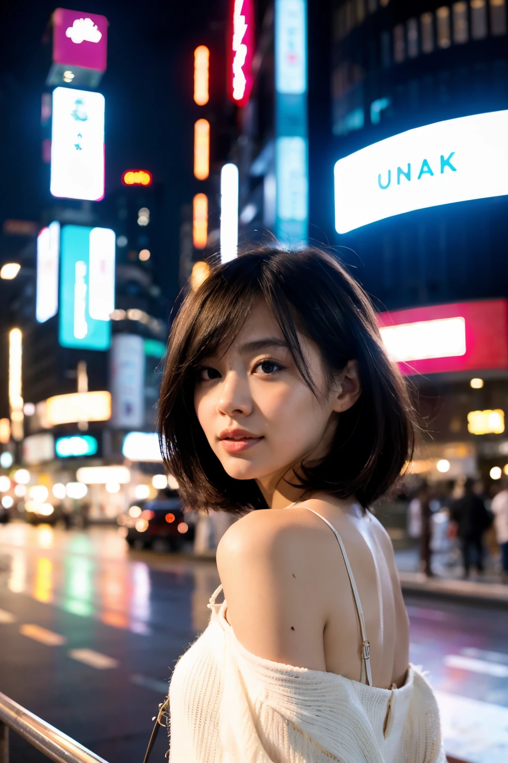 TOKYOcty nighttime scene a beauty girl