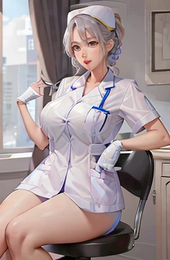 nurse uniform,hospital, latex nurse suit,nurses,busty,elbow gloves,labcoat,silverhair woman,azure eyes , gigantic boobs ,medical instruments,asian nurse,two nurses,speculum,examination room,oversize boobs, ,big ass ,strap on, lay on table ,legs spreaded,giving birth,gyno chair , dentist,Milf,