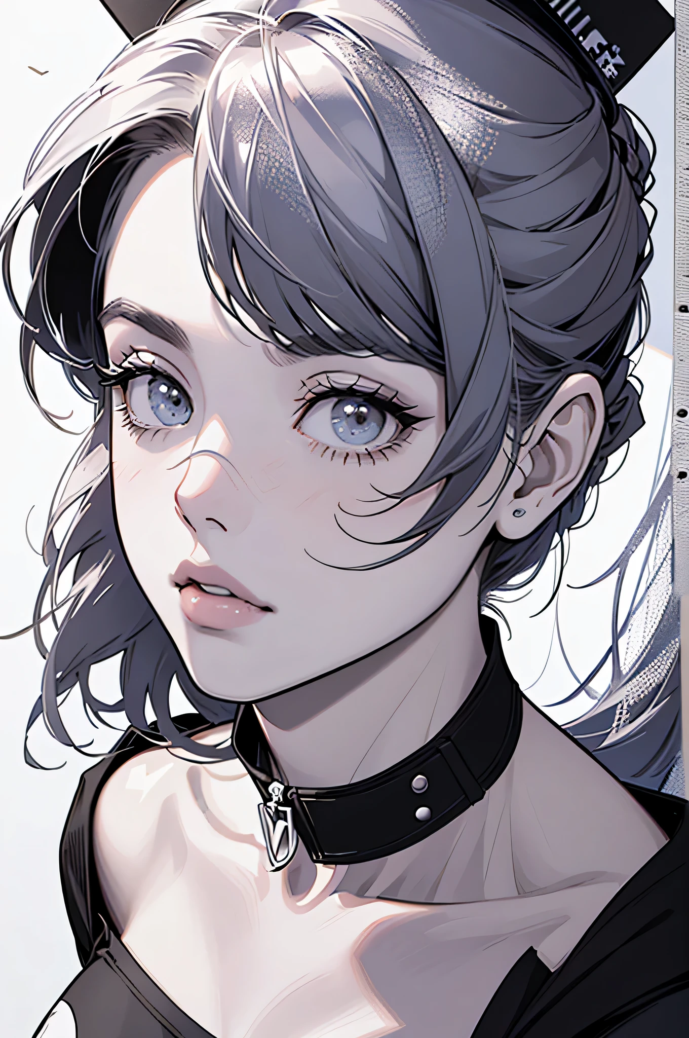 line-drawing, comic strip, monochromes, illustratio, 1girl in, masutepiece, Best Quality, Super Detail