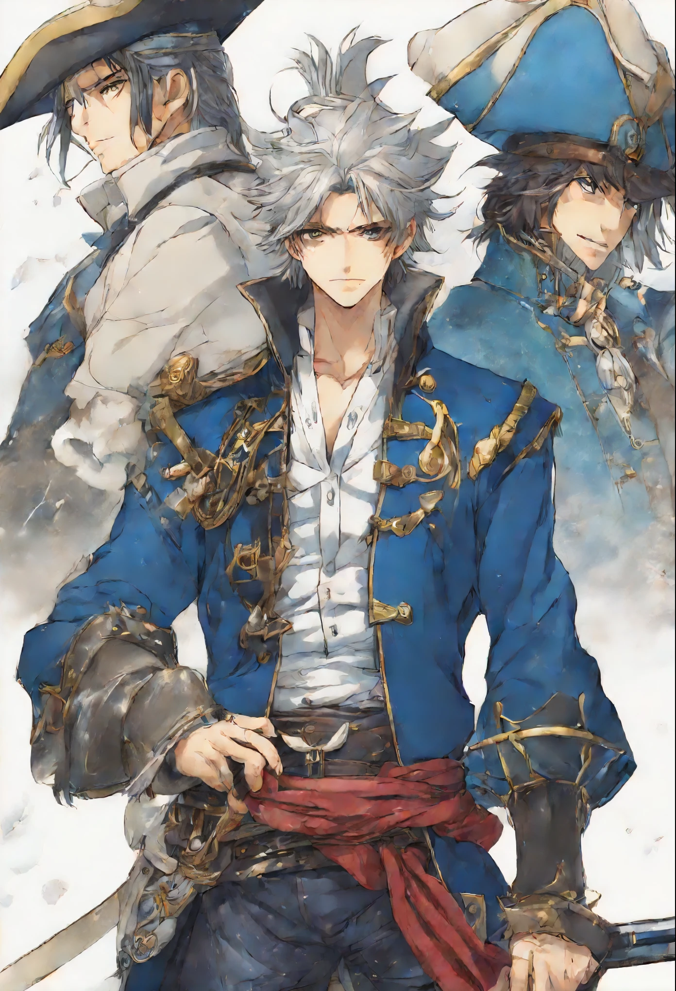 anatomically correctly drawn body,  ,Anime character, style anime "frozen", Anime characterrozen ", Anime Character Face Type " frozen", style anime, Close-up of a person (a pirate) , King of a pirates, Masamune shiro, a pirate captain, key anime art, shigenori soejima illustration, based on Freezing, fantasy seinen manga, Freezing: First Chronicle (Freezing　ファーストクロニクル), Freezing Pair Love Stories, Kwang-Hyun Kim, Okumura Masanobu, detailed key anime art, Masamune, shirow Masamune, a Swashbuckler-class pirate, a pirate, Portrait of a pirate