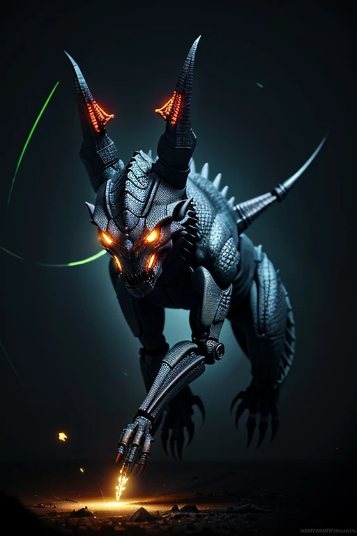 Cosmicic dragon, glowing light eyes, Biomechanical, eerie, Creepy, nightmarish, Very bright colors, Light particles, with light glowing, Mshiff, wallpaper art, UHD wallpaper