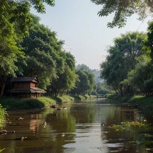 Beautiful Myanmar... Trees, flowers, birds, small streams, and the development of Myanmar map