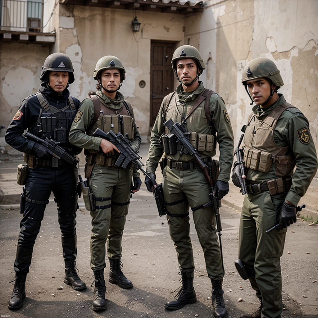 Soldados com armas