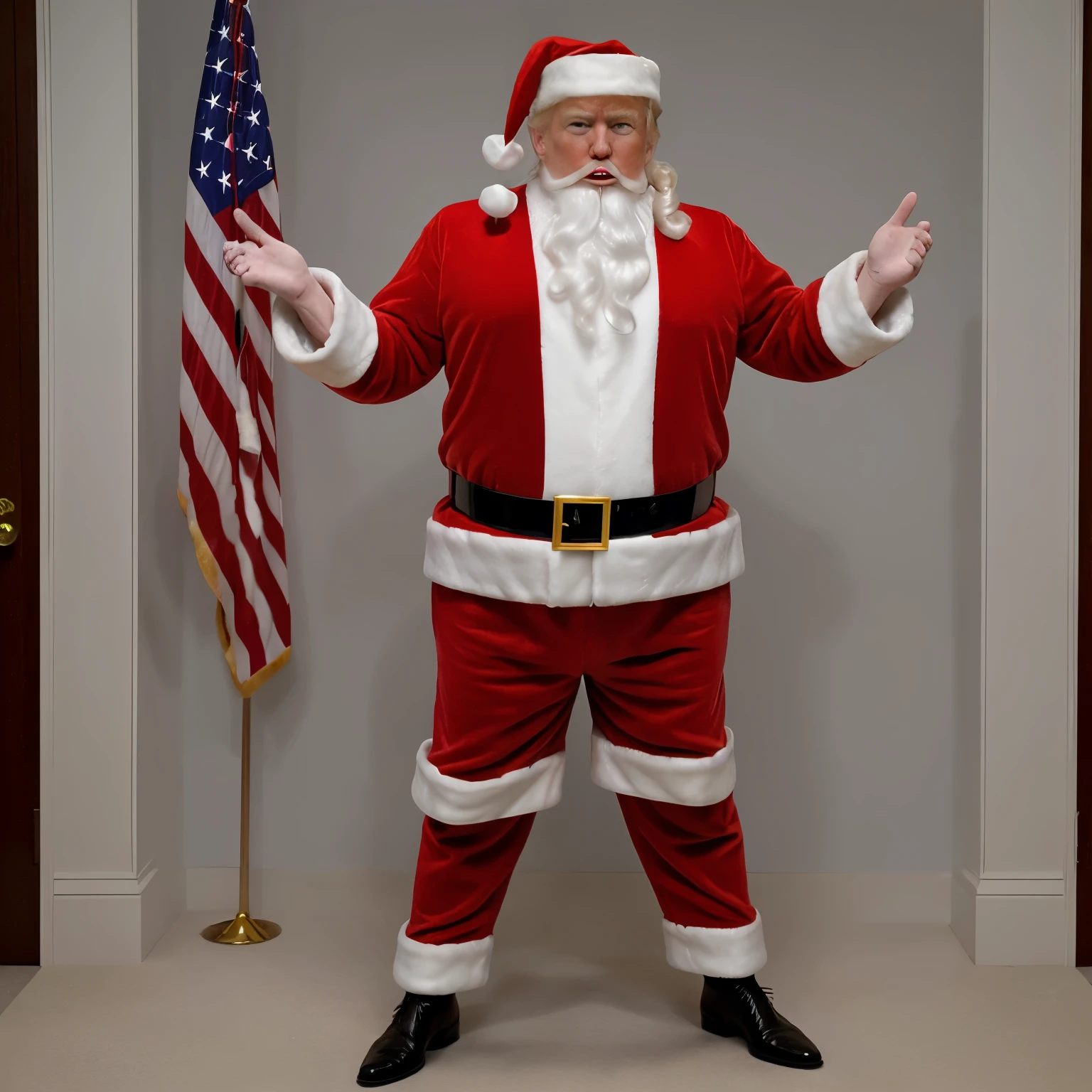 Donald Trump as Santa,full body shot