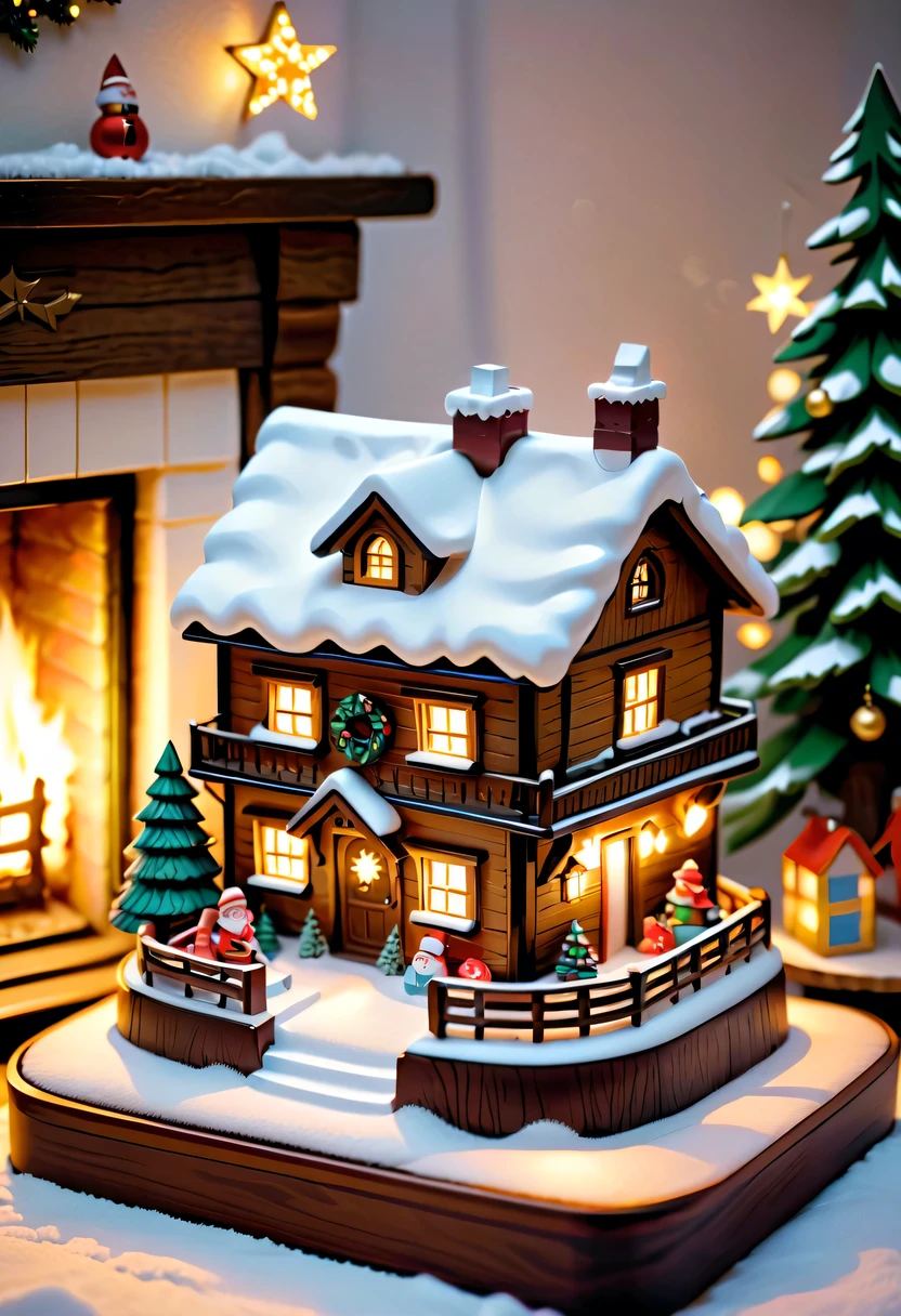 (actual) Christmas wooden music box,[Meticulous carving],Beautiful handmade decorations,retro aesthetic,Magnificent design, complex wood grain,Exquisite craftsmanship,Exquisite hairstyle carving,holiday theme, Captivating melody, Charismatic, festive atmosphere,Soft glowing light, Charming winter scenery, Snow-covered landscape, Twinkling stars,Serene countryside, Cozy cottage, crackling fireplace, Hot cocoa, Christmas stockings, happy family gathering, Carefully wrapped gift, Joyful celebration, Magical moments.