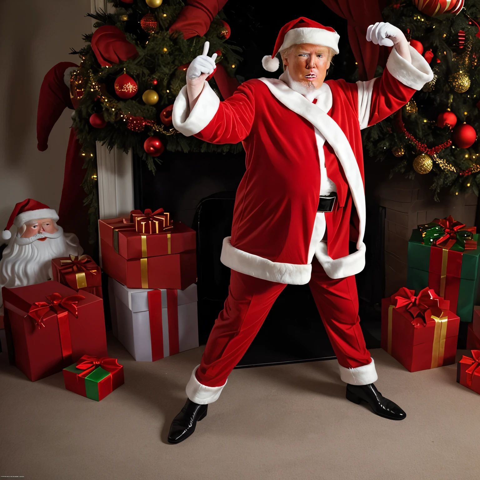 Donald Trump as Santa,full body shot