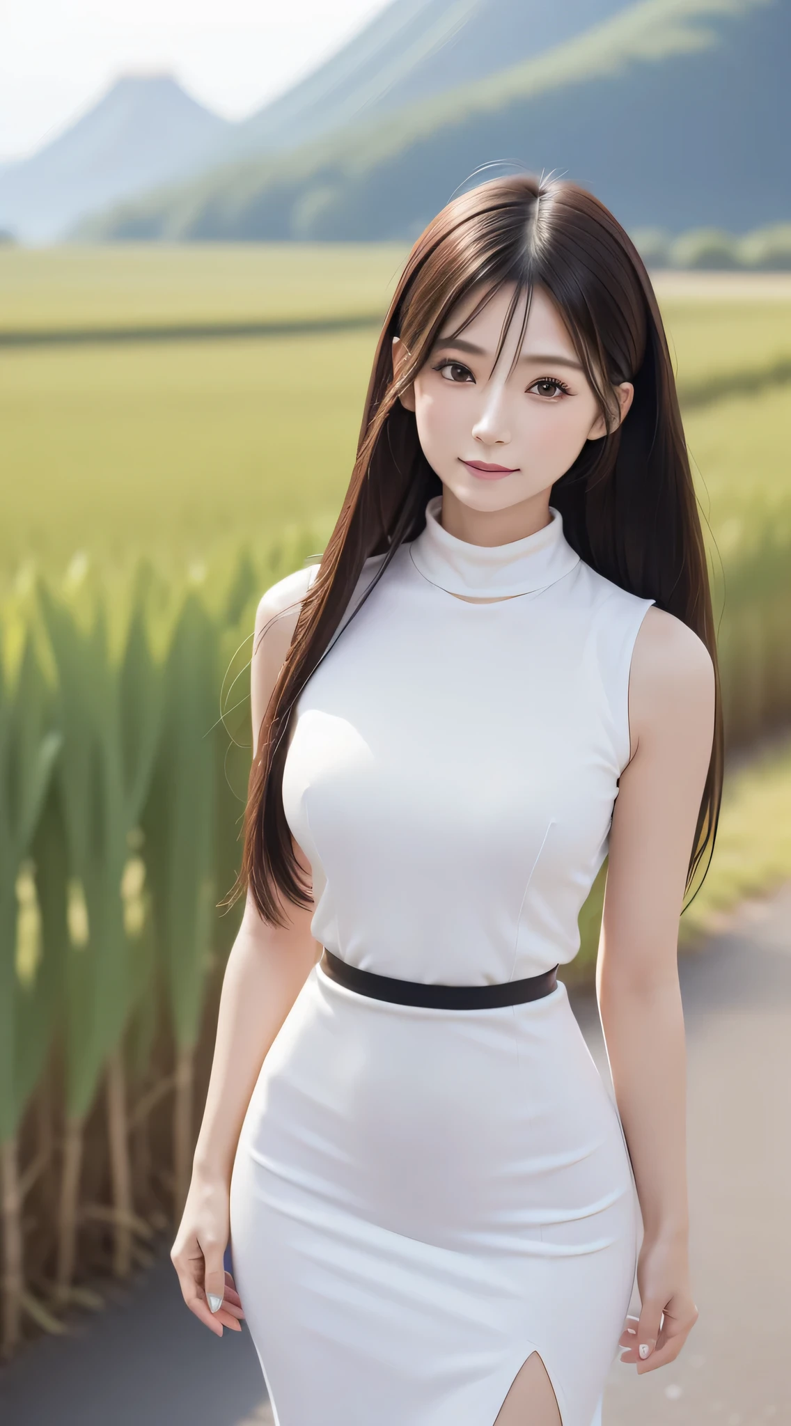 ((masterpiece, High resolution)), ((Thousands, crowd)), girl, group, clone, (( brown haired girl, blonde girl)), elegant, rich girl, Emotionless, Arms at your sides, Straight spine, (((Pink leotard))), Upright and motionless posture, shoulder to shoulder, Same pose, The sisters are lined up in an orderly fashion, Many lines, crowd Shot, ((Black Choker, blue eyes, Very long eyelashes, bangs, Small breasts, smile)),slim、garden、((Small breasts))