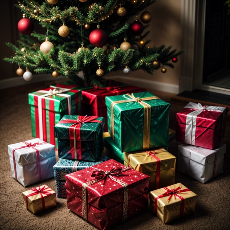 Christmas gifts under the Christmas tree