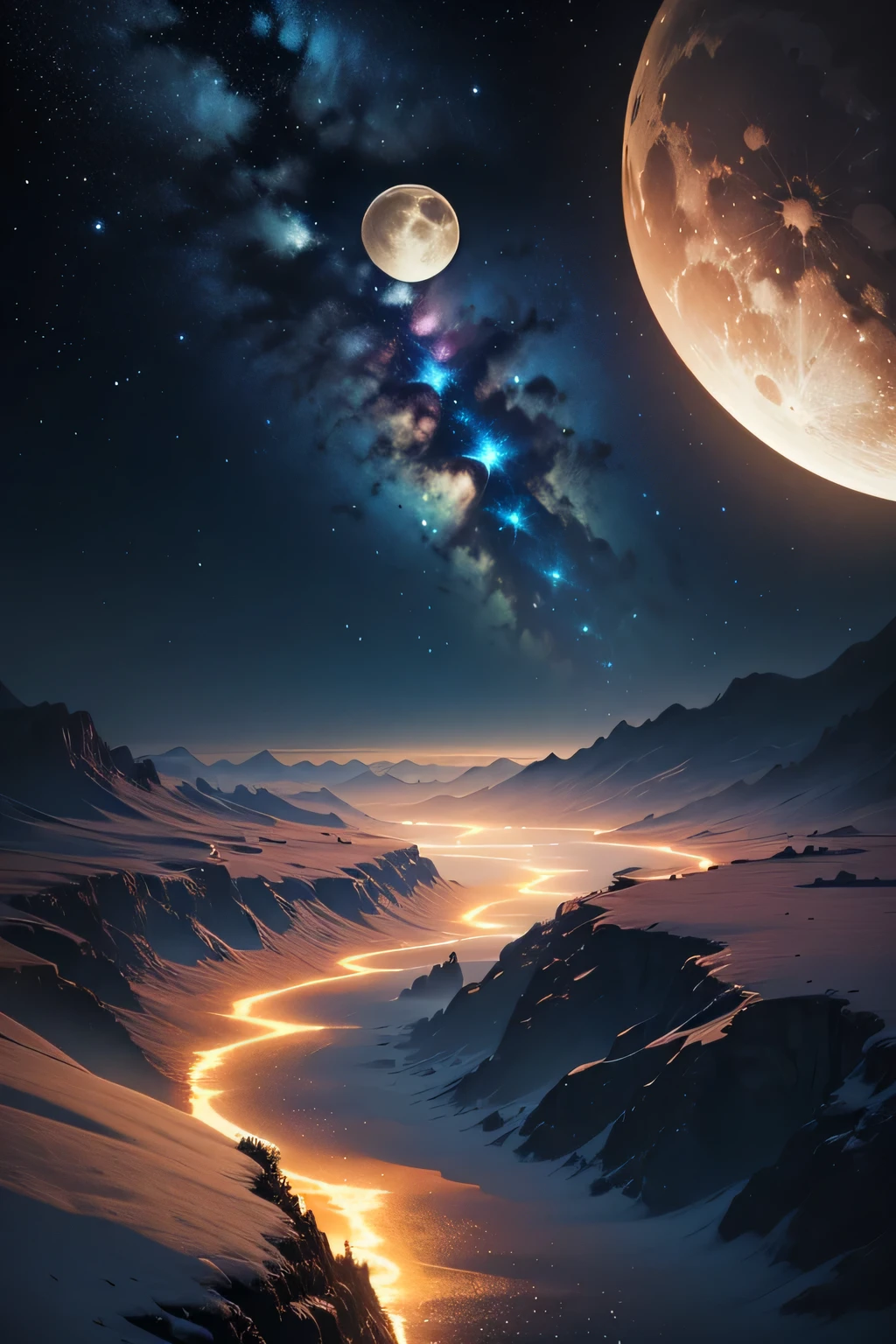 No people、Scenery only、a moon、starrysky、