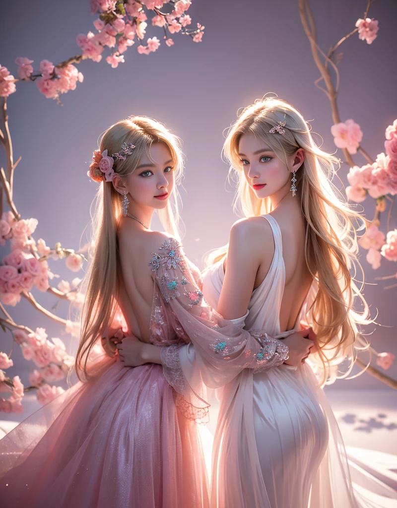 tmasterpiece，Highest image quality，super detailing，Best quality ,Extremely Delicately Beautiful, Very meticulous,Best quality, offcial art, extremely detaild的 CG unified 8k wallpapers, portrait photo of an, The most beautiful look，blond hair blue eyes，Radiant skin and radiant eyes， pretty skin，(Detailed lighting:1.2), (Beautiful and detailed light:1.3), deep understanding, beautiful nude color, iintricate, digitial painting, smooth private parts, Focus sharp, The end of the world, Epic reality, (HighDynamicRange:1.4),(pastel colour:1.4), Beautiful big breasts，The end of the world的, giving up, com cores neutras, natta, Screen space refraction, (Complicated details, ultra - detailed:1.3), art  stations, Cinema lenses, vignet, the complex background, buliding，Enchanted smile，face flushed，the shy，detailed back ground，（Dream catcher earrings in various colorlack in color，white colors，in pink，purpleish color，red colour，blue colors，orange colors，green color，cyan colors，），sexy and sultry，（The kinky is exposed，Camel toes，Combed through the dark and thick hair，），The sexiest look，Peach Milk Tea Smooth Velvet Versailles Dress，semi transparent，Ultrathin，Correct bodies，