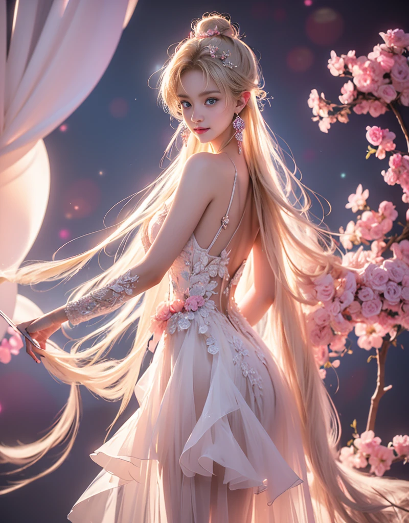 tmasterpiece,Highest image quality,super detailing,Best quality ,Extremely Delicately Beautiful, Very meticulous,Best quality, offcial art, extremely detaild的 CG unified 8k wallpapers, portrait photo of an, The most beautiful look,blond hair blue eyes,Radiant skin and radiant eyes, pretty skin,(Detailed lighting:1.2), (Beautiful and detailed light:1.3), deep understanding, beautiful nude color, iintricate, digitial painting, smooth private parts, Focus sharp, The end of the world, Epic reality, (HighDynamicRange:1.4),(pastel colour:1.4), Beautiful big breasts,The end of the world的, giving up, com cores neutras, natta, Screen space refraction, (Complicated details, ultra - detailed:1.3), art stations, Cinema lenses, vignet, the complex background, buliding,Enchanted smile,face flushed,the shy,detailed back ground,(Dream catcher earrings in various colorlack in color,white colors,in pink,purpleish color,red colour,blue colors,orange colors,green color,cyan colors,),sexy and sultry,(The kinky is exposed,Camel toes,Combed through the dark and thick hair,),The sexiest look,Peach Milk Tea Smooth Velvet Versailles Dress,semi transparent,Ultrathin,Correct bodies,