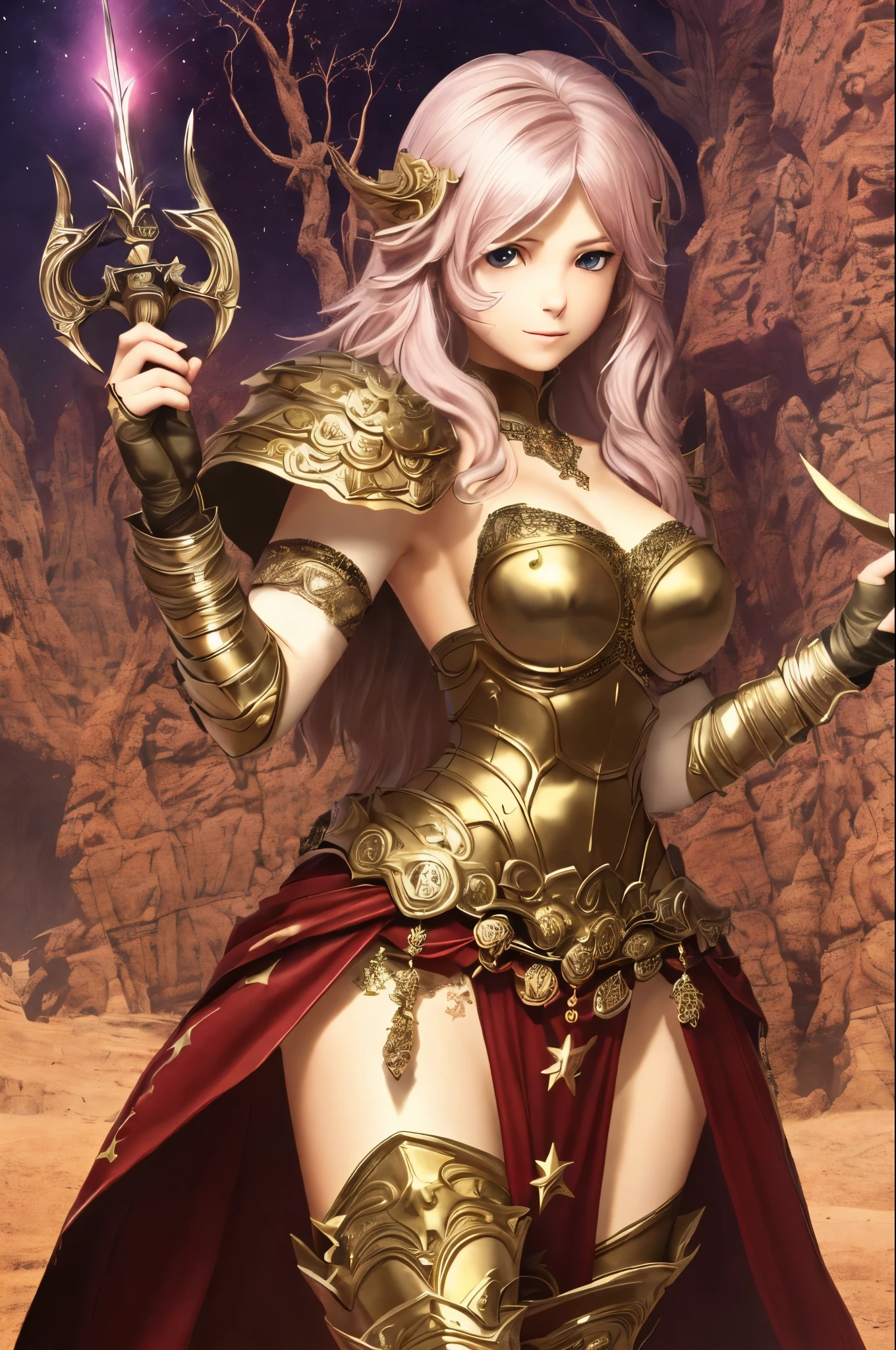 1 woman, aristocratic, noble, star, warrior, medieval, cool armor, fantasy,holding a large sword, magnificent, rendom hair, red hair, random pose, full body 4 angles,character sheet, 2d style anime --auto --s2