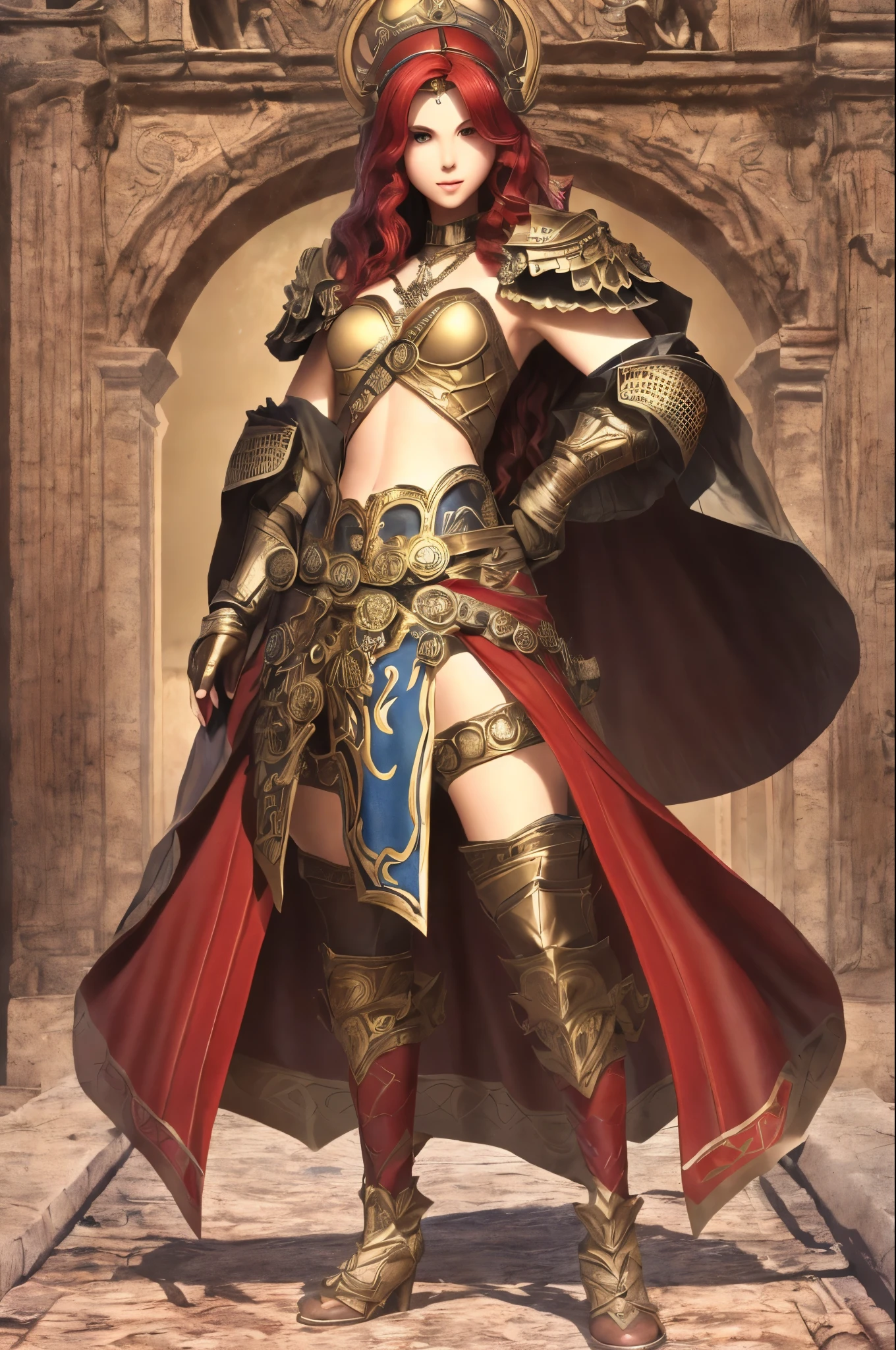 1 woman, aristocratic, noble, star, warrior, medieval, cool armor, fantasy,holding a large sword, magnificent, rendom hair, red hair, random pose, full body 4 angles,character sheet, 2d style anime --auto --s2