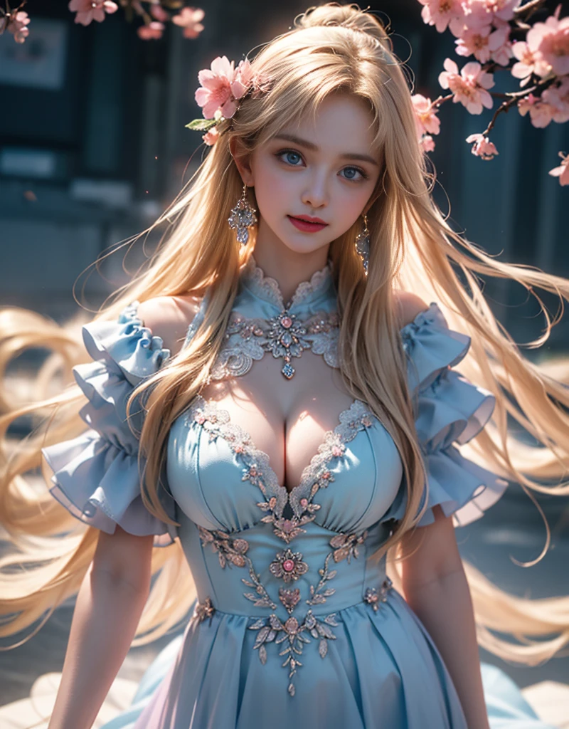tmasterpiece,Highest image quality,super detailing,Best quality at best ,Extremely Delicately Beautiful, Very meticulous,Best quality at best, offcial art, extremely detaild的 CG unified 8k wallpapers, portrait photo of, The most beautiful look,blond hair blue eyes,Radiant skin and radiant eyes, pretty skin,(Detailed lighting:1.2), (Beautiful and detailed light:1.3), deep understanding, beautiful nude color, iintricate, digitial painting, smooth private parts, Focus sharp, The end of the world, Epic reality,looking at the camera in, (HighDynamicRange:1.4),facing at the camera, (pastel colour:1.4), Beautiful big breasts,The end of the world的, giving up, com cores neutras, natta, Screen space refraction, (Complicated details, ultra - detailed:1.3), art stations, Cinema lenses, vignet, the complex background, buliding,Enchanted smile,face flushed,the shy,detailed back ground,(Various colors of dream catcher earrings missing color,The color is black,white colors,in pink,purpleish color,red colour,blue colors,orange colors,green color,cyan colors,,),sexy and sultry,(Obscenity exposed,Camel toes,Combed neatly,),The sexiest look,Peach Milk Tea Smooth Velvet Versailles Dress,Ultrathin,semi transparent,Lace,Hollow-out on