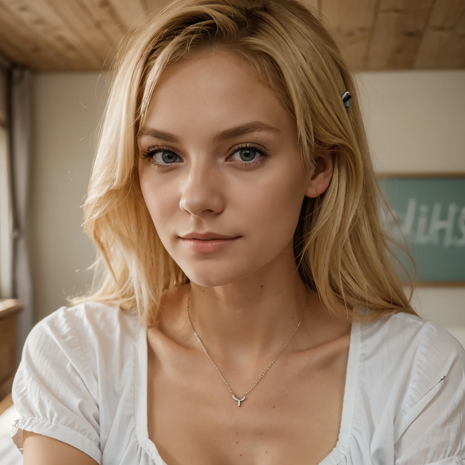 Schlanke blonde frau, 18 jahre , Pretty, realistisch, 8k