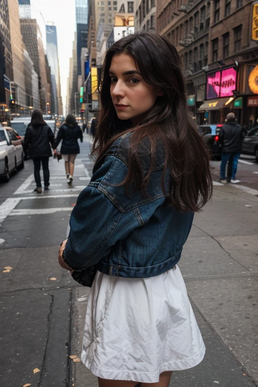 Imge d'une fille cirulant dans new york