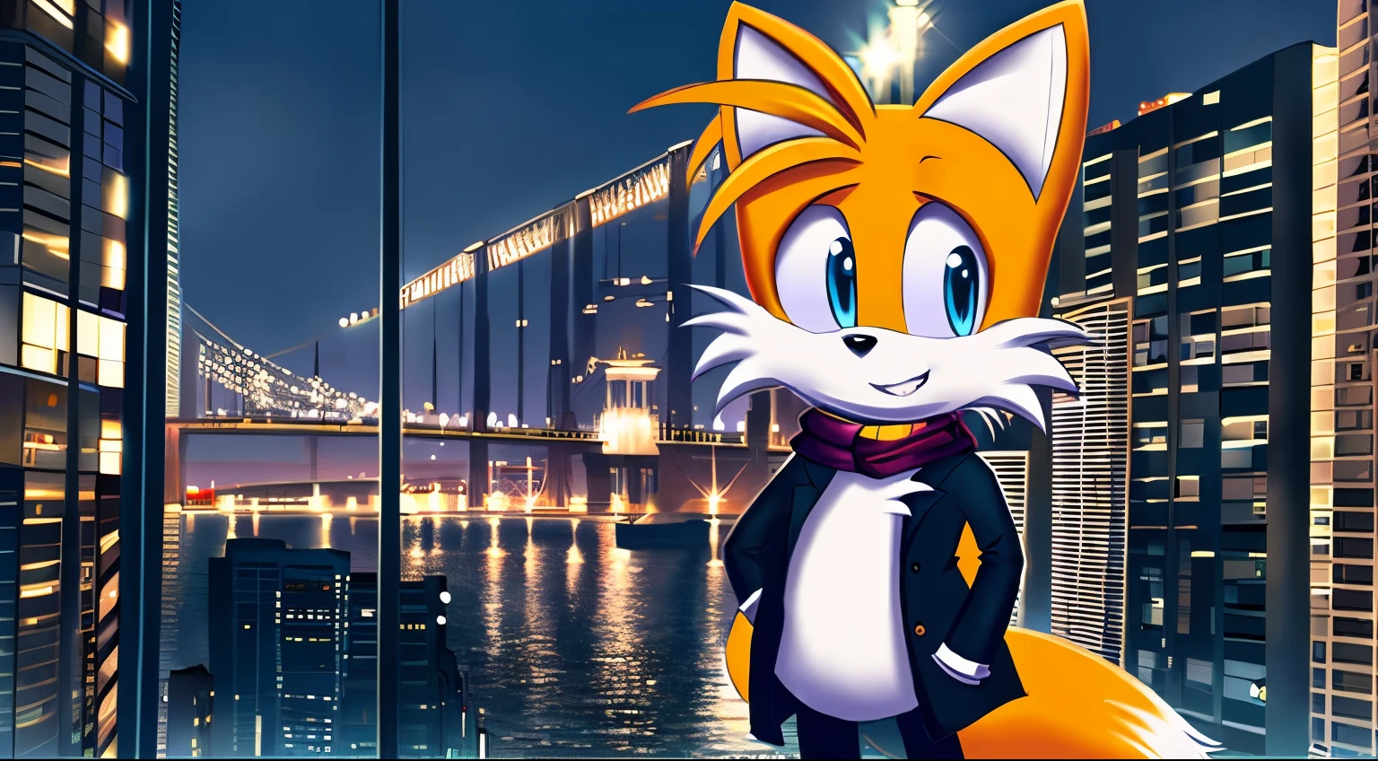 tails the fox in the city