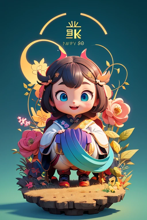 happy new year, Cover art, vectorial art, Chinese contemporary literati, hierarchical form, Gradient of color, Soft color palette, intricate, (best quality, masterpiece, Representative work, official art, Professional, unity 8k wallpaper:1.3)