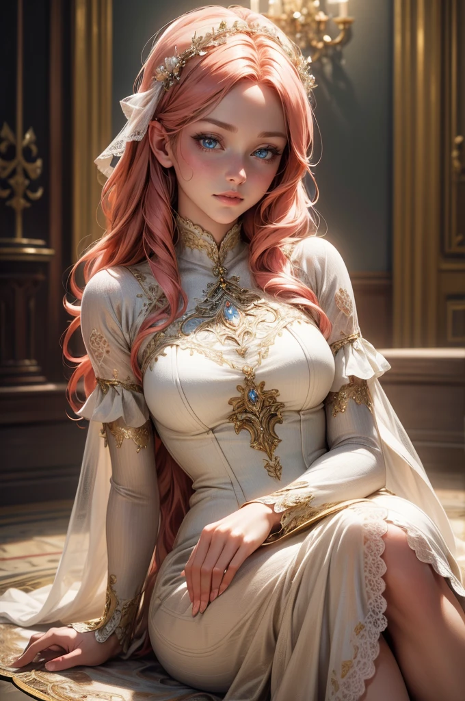 {-erro_de_anatomia:1.0}(best quality,4k,8k,highres,masterpiece:1.2), ultra-detailed, (realistic,photorealistic,photo-realistic:1.37), mature milf, illyasviel von einzbern, redhead hair, full body, vibrant colors, glowing skin, mesmerizing eyes, elegant pose, enchanting background, delicate lace dress, surreal lighting, ethereal atmosphere, mystical aura, intricate details, artistic medium, digital illustration, fantasy, anime, sitting on the floor