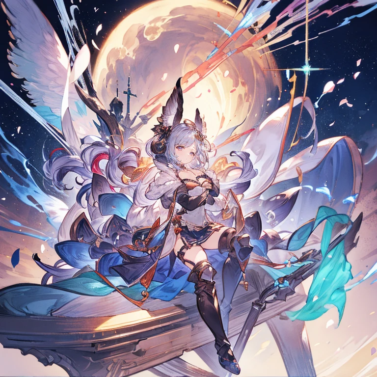 character designs、1人、full bodyesbian、to stand、is standing、Poses、Granblue Fantasy、The costume、magia、white backgrounid、boots、Character settings、Character Draft、character designsシート