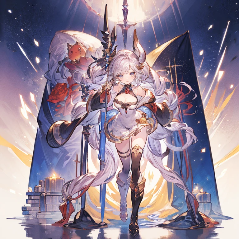 character designs、1人、full bodyesbian、to stand、is standing、Poses、Granblue Fantasy、The costume、magia、white backgrounid、boots、Character settings、Character Draft、character designsシート