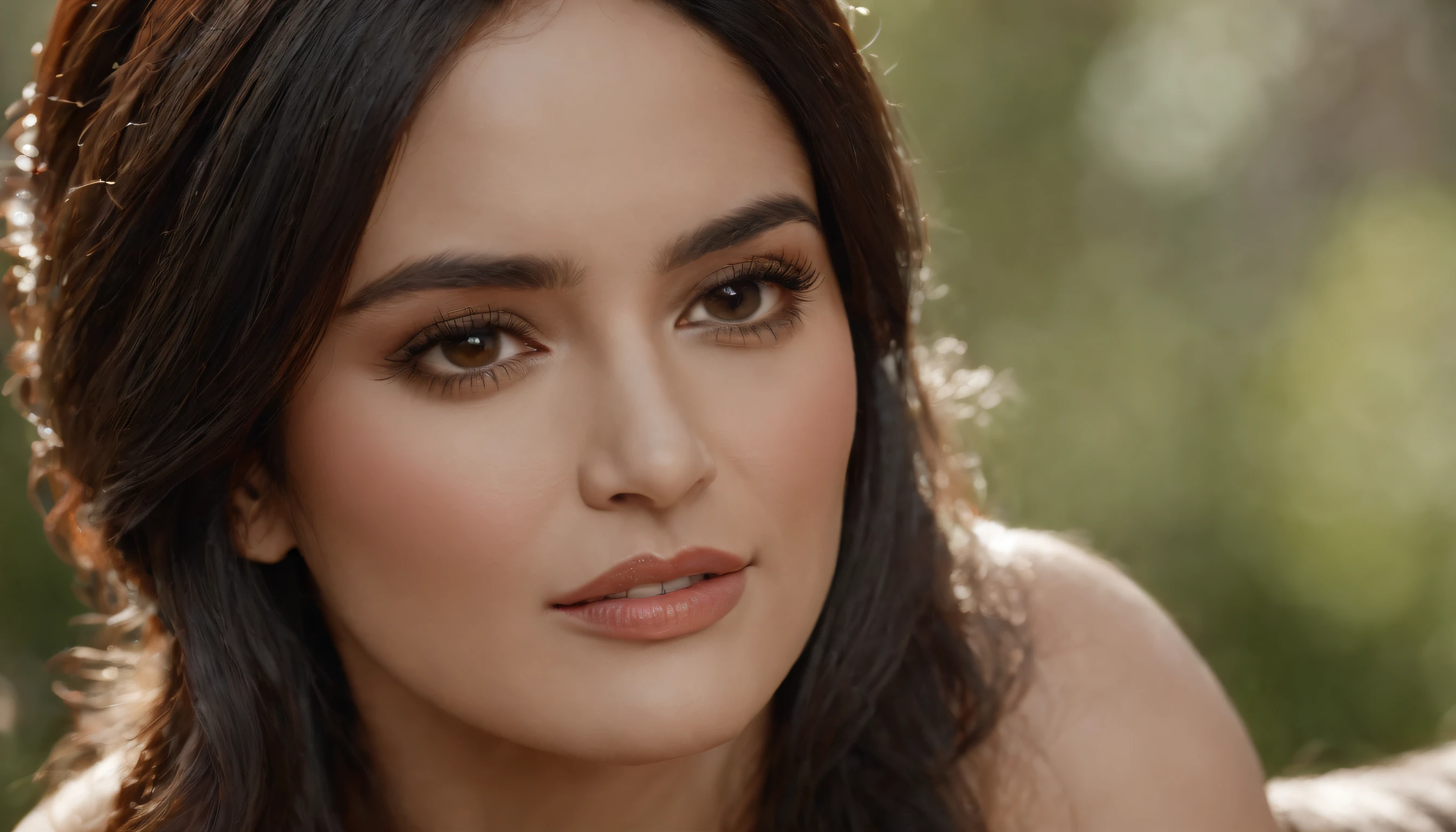 ((best quality: 4k)), ((masterpiece)), (high detailed), Salma Hayek face, big lips, big breast, long legs, wearing short skirt, top , have a long tiger tail((best quality: 4k)), ((masterpiece)), (high detailed), sexy salma hayek face, big lips, big breast, long legs, wearing short skirt, top , have a long tiger tail, black hair, hair bobbles, wince, longeyelashes, solid circle eyes, fake animal tail, light smile, , drop shadow, anaglyph, , atmospheric perspective, 8k, super detail, best quality