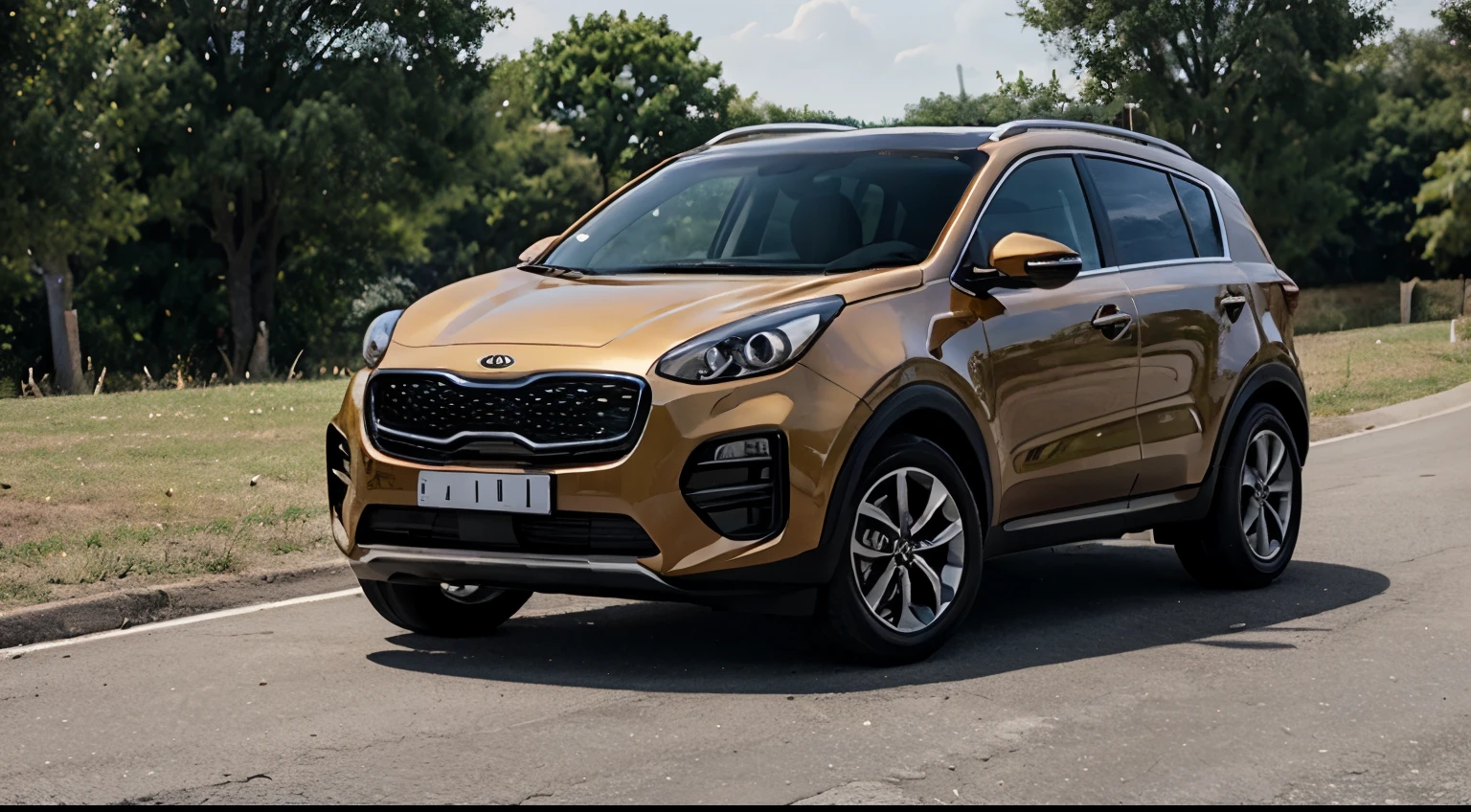 KIA sportage 1.6T Signature X-Line AWD, car with smaller figure and luxury golden color