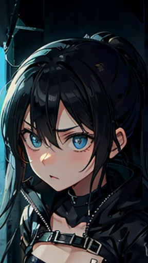 Mato Kuroi from black rock shooter, close up ,