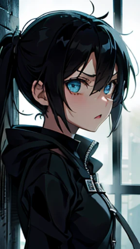 Mato Kuroi from black rock shooter, close up ,