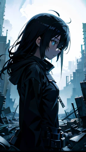 Mato Kuroi from black rock shooter, close up ,