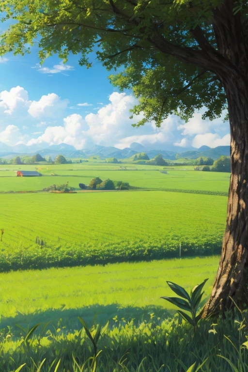 Green farming land