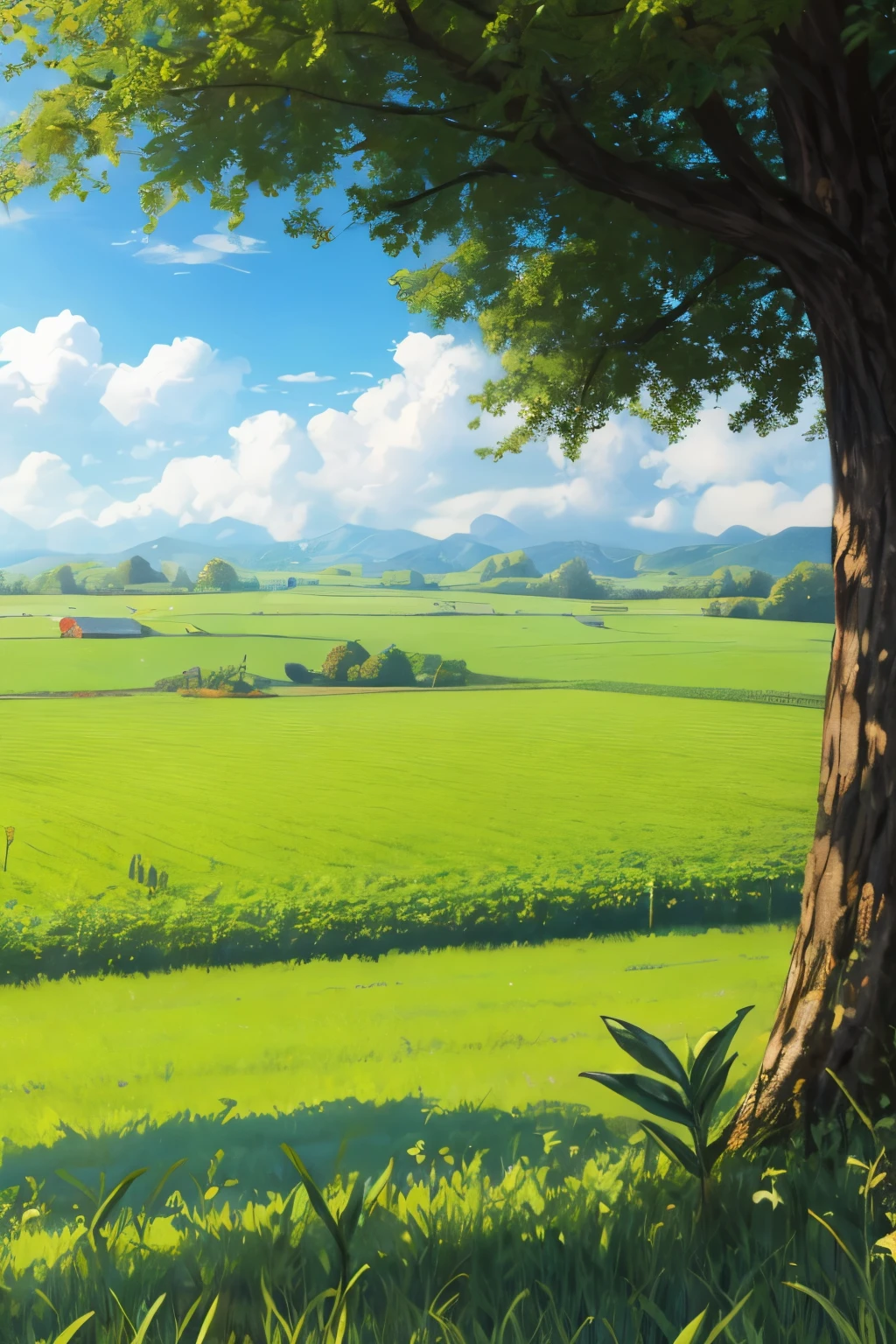 Green farming land