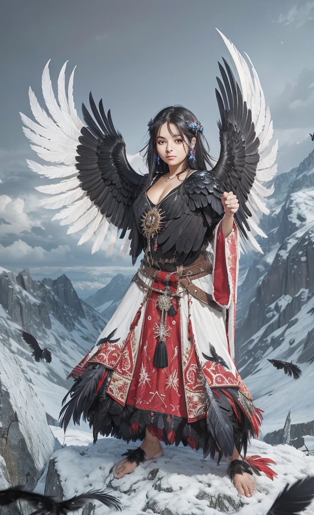 Raven, Wings, Feathers, Beak, Robe, Hands