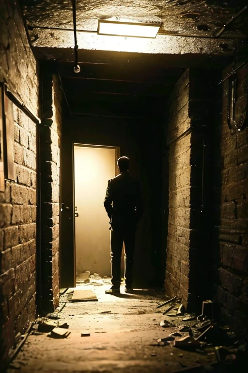 There is a man standing on a ladder in a dark room, movie still dnd, Horror movies remain, In a cave. underexposed, underground scene, Still from a live action movie, cinematic Film still from, screenshots from movies, taken from movie, movie still movie, cinematic opening shot, filmed in movies, Still from music videos