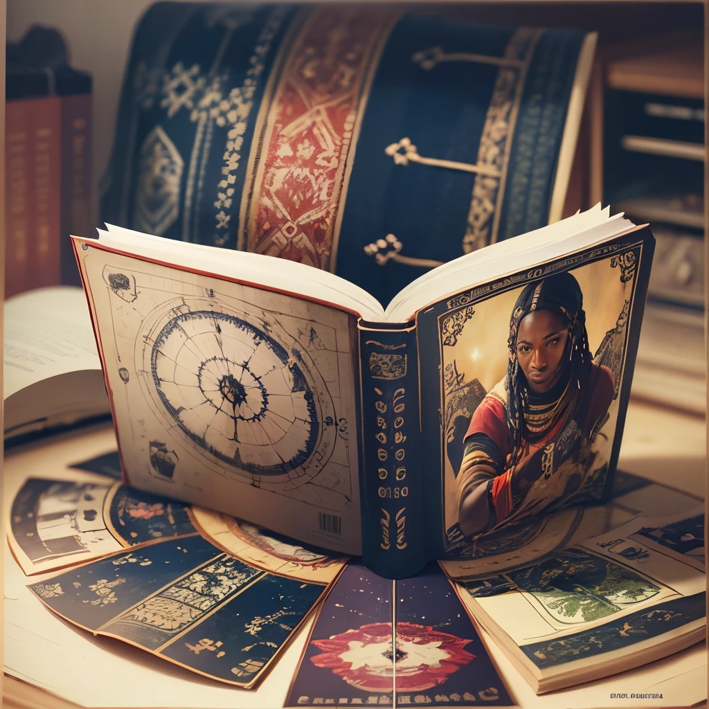un vieux sage africaine lire un book dans la main --auto --s2