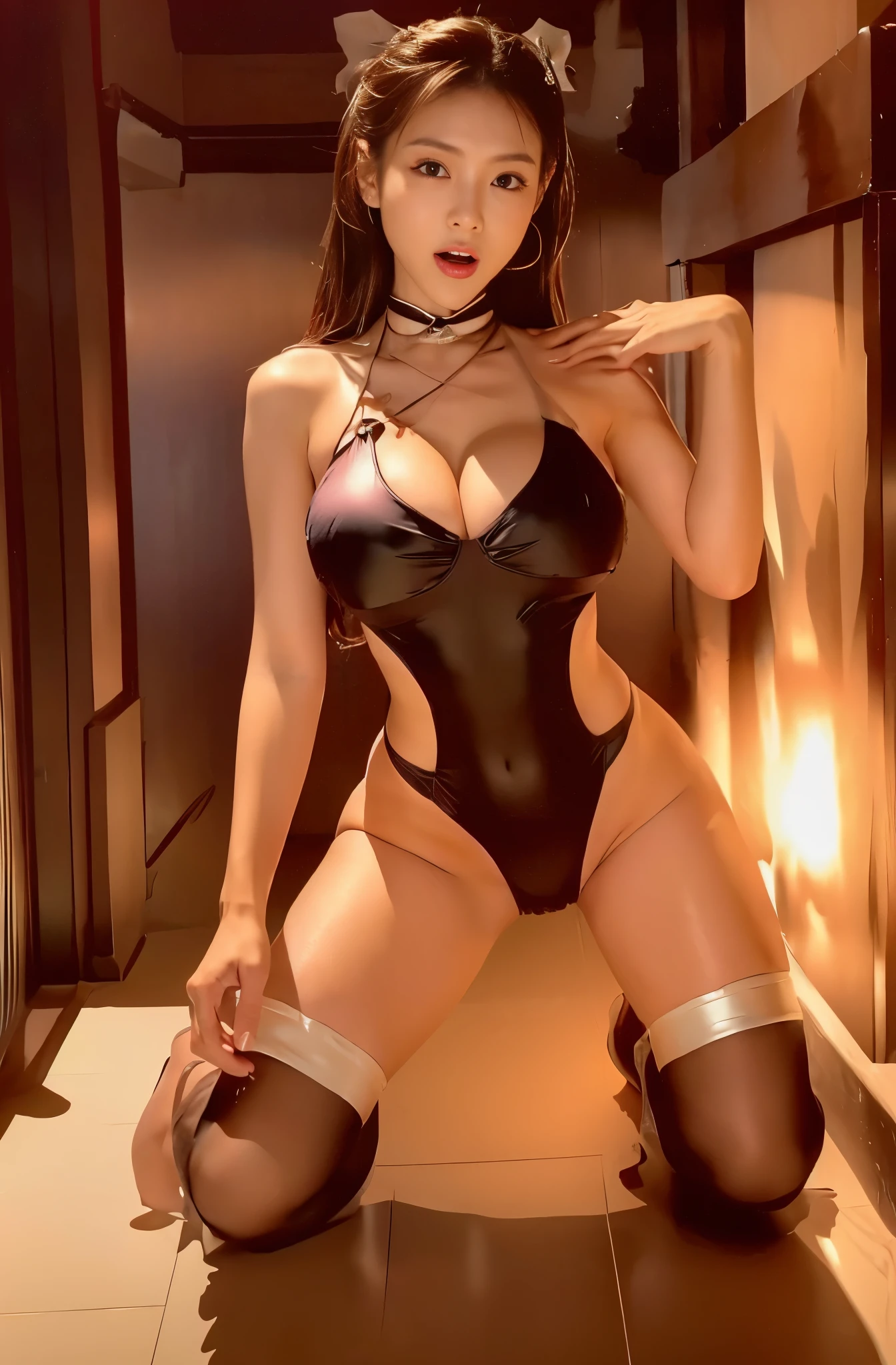 16 K, (In the chest:1.2), Arms above the head, ((M-shaped legs)), ​masterpiece, Glossy string bikini, ((Wearing erotic))、19歳のJapan idle、 Wide waist, ((Spread legs wide)), (Opening Mouth（Open both eyes wide), sweaty and shiny skin, A dark-haired, disheveled long hair、Look at viewers , full body Esbian、perfect bodies, 16 K, (In the chest:1.2), Arms above the head, ((Opening legs)), ​masterpiece, Coffee Brown Glossy String Bikini, ((Wearing erotic))、Japan idle, Wide waist, ((open one's legs)), (Open mouth), （Open both eyes wide), sweaty and shiny skin, A dark-hairedツインテール、Look at viewers , full body Esbian、perfect bodies