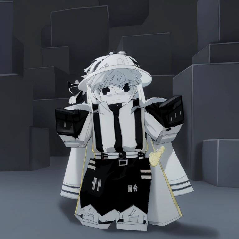 there is a lego figure of a man dressed in a black and white outfit, avatar roblox, vestindo vestes brancas!, black-white skintight robes!, ((vestindo manto aristocrata)), Roupa cromada, 2 b, 2b, segurando uma pose de pudica, Killua Zoldyck, Roblox Captura de tela, Killua Zoldyck black hair