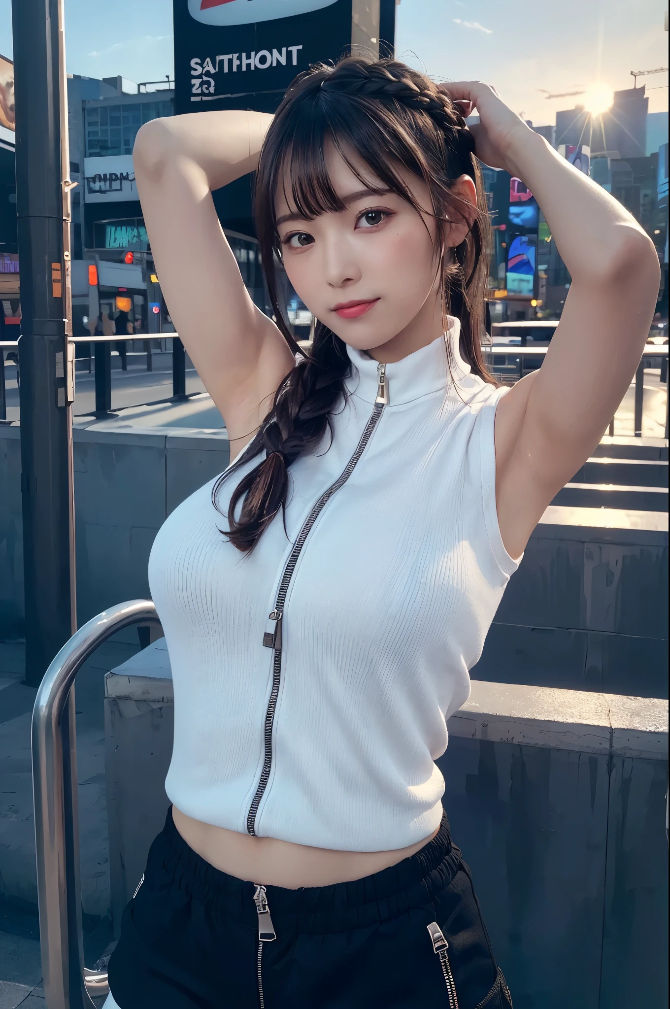 (8K、ultra high resolution、highest quality、masterpiece、realistic、ultra high resolution:1.2)、High-definition RAW color photo、professional photos、 (whole body:0.8)、(realistic、photo realistic、motion blur:1.2)、(Must have giant breasts、pretty big breasts、Always hide all breasts、toned body:1.2)、((Always colorful and very shiny mountain bike racing uniform、A beautiful female cyclist who always rides her bicycle dynamically、Straddle the saddle((saddle with white dildo、insert white dildo in pussy)):1.3))(Bright colors、vivid lighting、scenic downtown:1.2)(draw diagonally from below、natural skin texture、fine skin、hyper realism、intricate details、Depth of the bounds written、adult woman、(masterpiece、highest quality、high detail))、open mouthed、Big eyes、Clear double eyelids、perfect face、small face、Helmet(look at the viewer、eye highlights、lip glosust have short black bob)