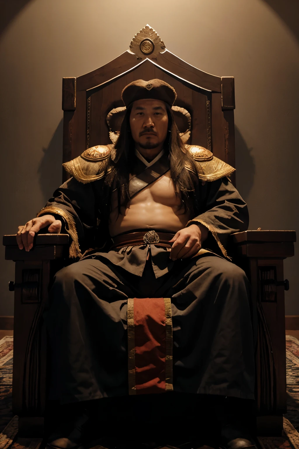 genghis khan on his throne
