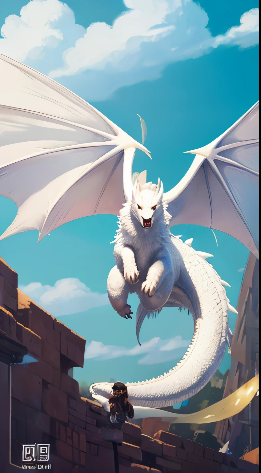 ​masterpiece、white dragon illustration