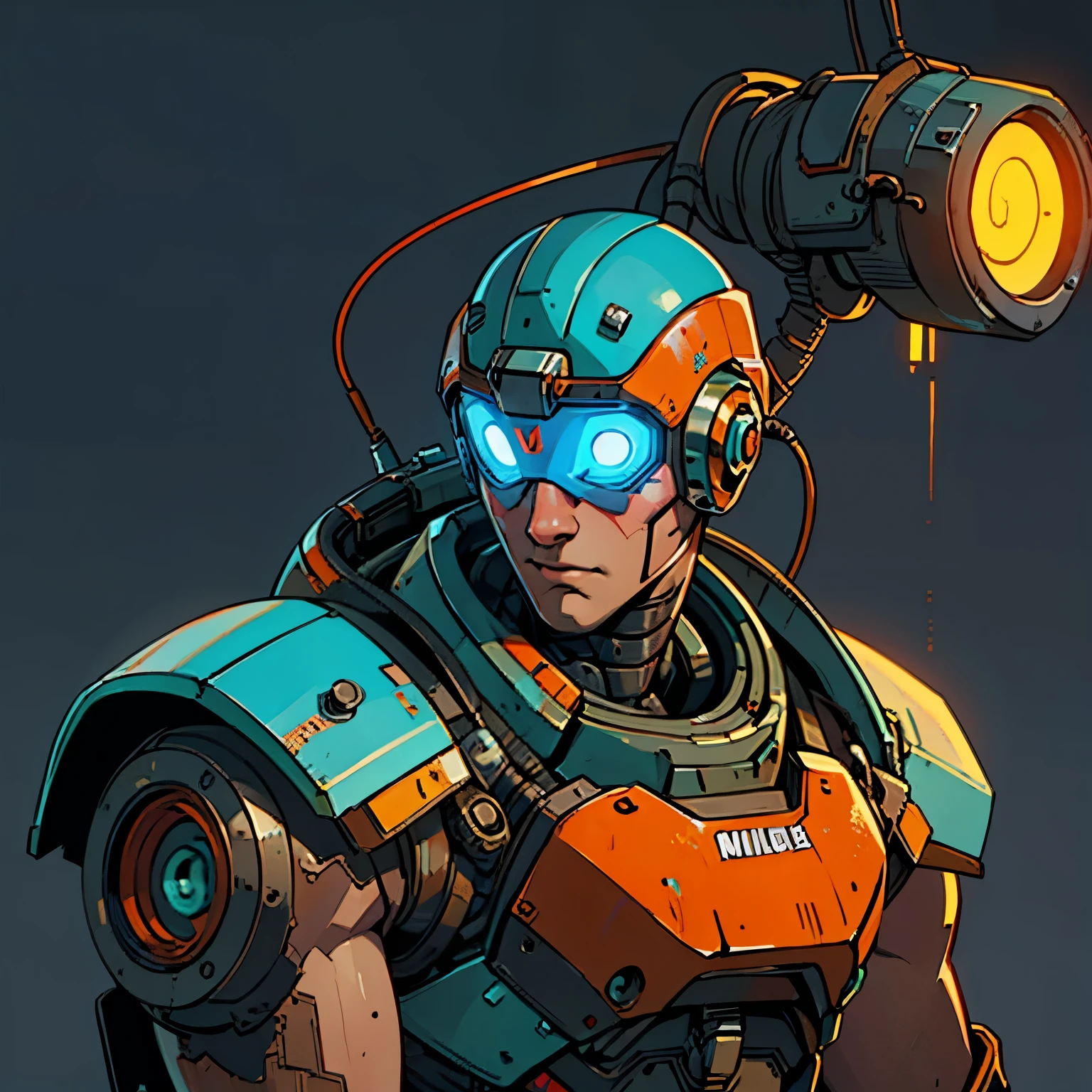 1robot, old militech robot, visible wires, rusted,, cyberpunk, detailed, high quality, (no humans 1.6), (Simple background)