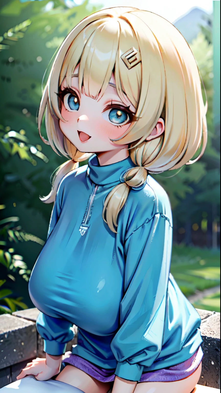 3DMM, Opll, sagging breasts, saggy boobs, huge, peitos peitos peitos, coxas coxas coxas coxas, ((ultra-sexualized pornographic  girl)), platinum yellow hair with two blue braids, olhos gigantes e fofos, Erotic mouth, erotic face, sofrendo, sentindo dor, excitada, aspecto macio, cintura fina, suada, usando roupa hipersexualizada, micro saia hipersexualizada, in the background a forest with trees, Bottom-up view, vista de baixo, unreal engine, Sharp focus, cinemactic, good definition, NSFW, good definition, bom foco, blur