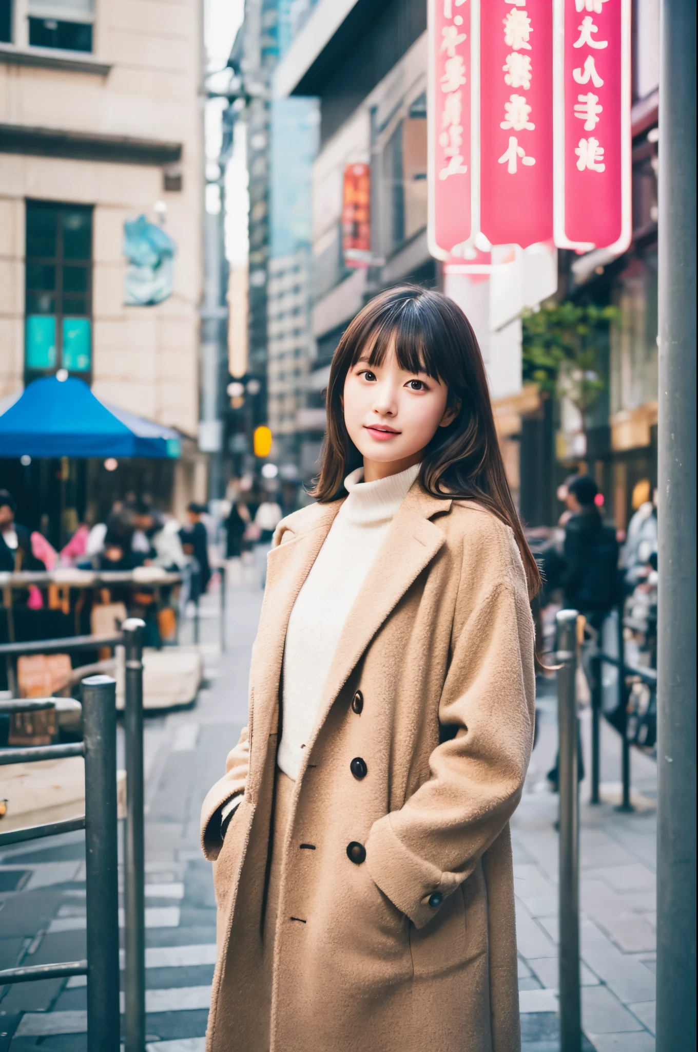 masutepiece, Best Quality, Illustration, Ultra-detailed, finely detail, hight resolution, 8K Wallpaper, Perfect dynamic composition, Beautiful detailed eyes, Natural Lip,a beauty girl、She is set against the backdrop of a university campus in the heart of the city。.、Sophisticated style that blends into its surroundings。She wears an elegant dress、Hang a coat with a modern design on your shoulders.。Please wear heeled boots or pumps on your feet..、Adds style。Her hair is neatly put together.、Makeup also gives a gorgeous look..。

she is sensitive to her surroundings、Holding the latest smartphone or tablet in hand、Access to academic and social information。her attitude is confident、知識や意見を自由に発信するappearance子が伺えます。She is sensitive to culture and trends.、We propose styles that incorporate the sense of the times while respecting individuality.。.。

Skyscrapers and landmarks are depicted in the background.、There are stylish cafes and shops around the area..。she works freely in the city、appearance々I gained a lot of experience and inspiration.。A symbol of the sophisticated and stylish urban female college student.、Illustrations that make you feel the possibilities of the future.。