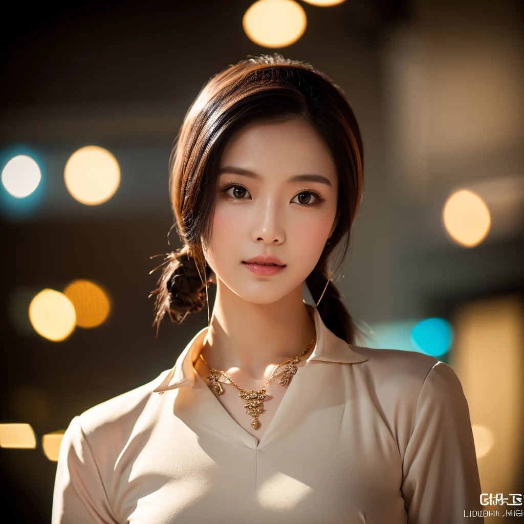 Best Quality, Masterpiece, Hi-Res, One Girl, Cheongsam, Headwear, Necklace, Jewelry, Beautiful Face, upon_body, Tyndall Effect, Photorealistic, Dark Studio, Rim Lighting, Two-Tone Lighting, (High Definition Skin: 1.2), 8k uhd, dslr, soft lighting, high quality, volumetric lighting, candid, photography, high resolution, 4k, 8k, bokeh, big tits
