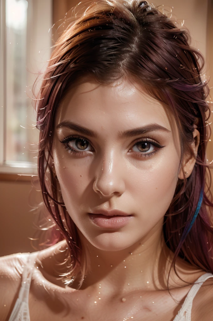 (color hair #50717b), (aesthetic portrait,artistic,photography:1.1),(best quality,highres),(ultra-detailed,extremely detailed face:1.1),(beautiful detailed eyes,beautiful detailed lips,extremely detailed eyes and face,long eyelashes),(vivid colors,sharp focus),(natural lighting,warm tones),(soft and gentle atmosphere),(subtle background,blurred background)
