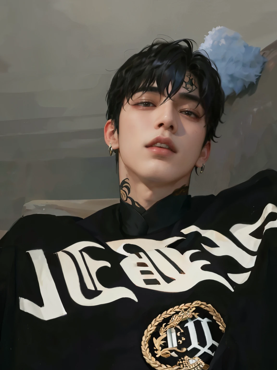 Arafed hombre con un tatuaje en el brazo y una camisa negra, Ulzzang masculino, kanliu666, Cai Xukun, Hombre surcoreano, Kim Doyoung, handsome japanese demon boy, jungkook, Hong June Hyung, Hyung Tae, 1 7  - childhin face age, Jinyoung Shin, foto de perfil, ulzzang