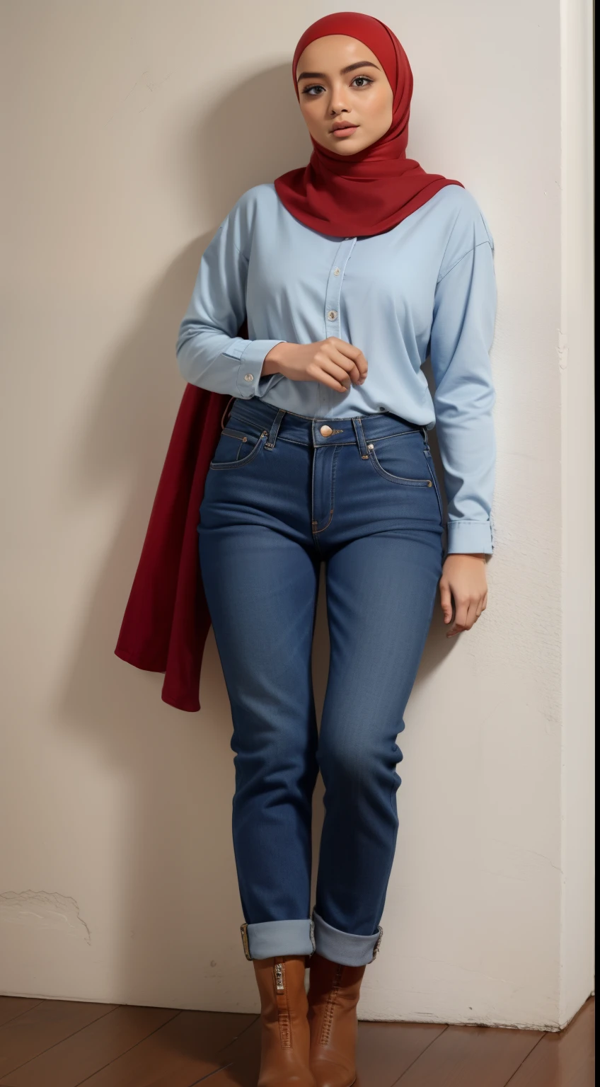 ((MALAY HIJAB GIRL)), LEVI'S 501, LEVI'S , LEVI'S, HIGH BOOTS , GUITAR ELEKTRIK