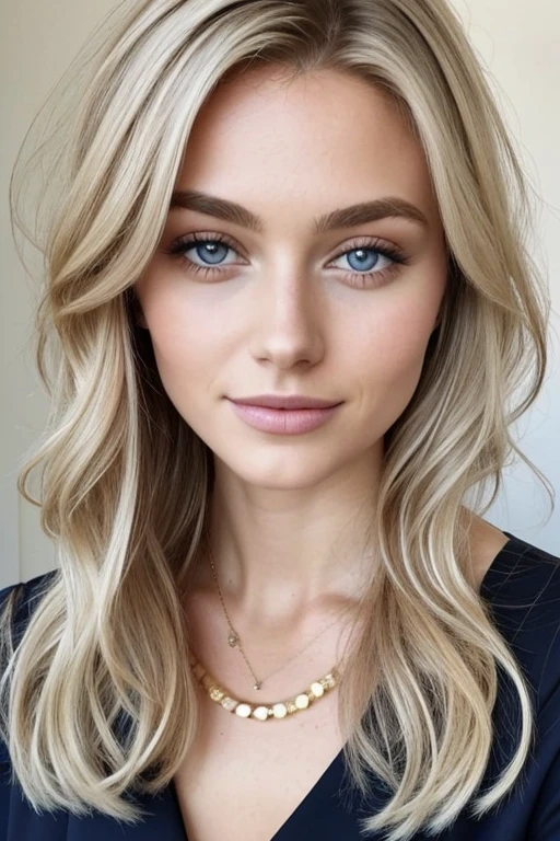 1fille dans, 28 ans, seulement, d'origine francaise, cheveux très longs, Mésanges colossales, corps entier, Regardant le spectateur de face, cheveux blonds, Épaules nues, yeux bruns, bijoux, corps entier, un collier, sur les épaules, Chandails, Réaliste,